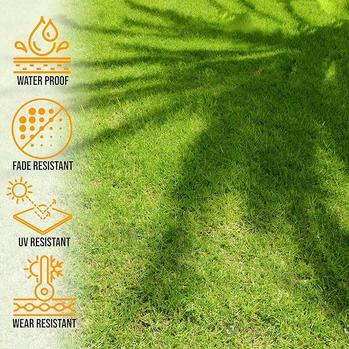 Sweet Home Stores Lifelike Artificial Grass Area Rug 7x10 Indoor/Outdoor with Drainage Holes, Customizable Thick High Pile for Backyards, Patio, Bedroom Rug, 6'6" x 10'