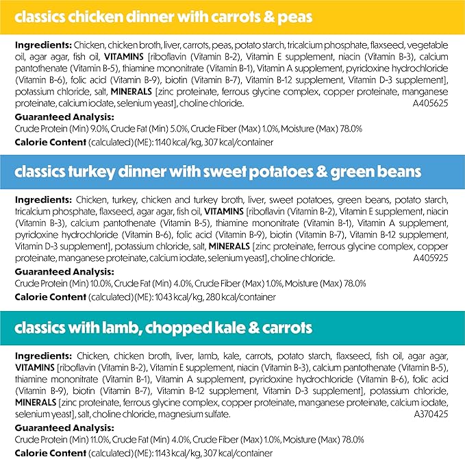 Purina Beneful Freshly Prepared Classics Wet Dog Food Variety Pack with Chicken Dinner, with Turkey or with Lamb - 9.5 oz Carton (Pack of 6)