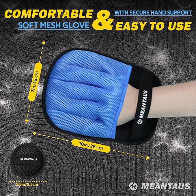 Reusable Pet Hair Removal Mitt, Electrostatic Pet Fur Remover for Dogs & Cats, Works on Furniture, Clothing, Bedding & Car Seats – Washable & Durable (Upgraded – with Self-Cleaning Pad)