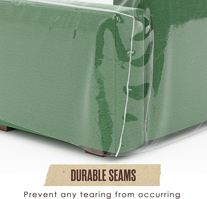 Houseables Plastic Couch Cover, Plastic Couch Covers for Pets, Clear Sofa Protector for Moving, Loveseat Protector, Cats, Storage, Pets, Spills, Heavy Duty, Waterproof, Vinyl, Thick, 84.5 x 40 x 36 in