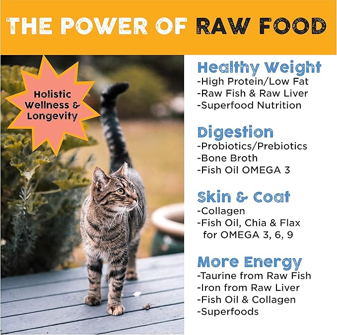 Nature's Diet Ultimate Raw : Cat Kibble with Freeze-Dried Raw Whitefish, Duck Liver, Bone Broth, Herring & Superfoods