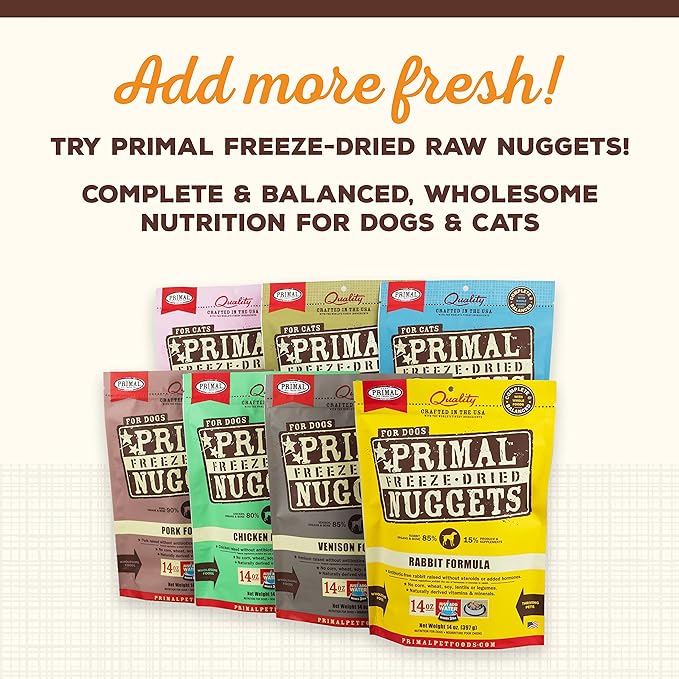 Primal Dog Food Toppers & Cat Food Toppers, Cupboard Cuts, Grain Free Meal Mixers with Probiotics, Raw Freeze Dried Dog Treats & Cat Treats, Great for Training (Beef, 3.5 oz)