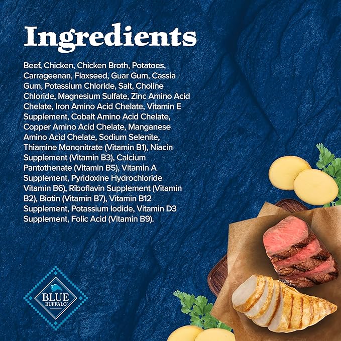 Blue Buffalo Wilderness Adult Wet Dog Food, High-Protein & Grain-Free, Made with Natural Ingredients, Beef & Chicken Grill, 12.5-oz Cans, 12 Count