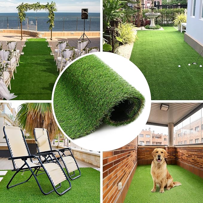 GLOBREEN XXL Artificial Grass Pee Pads for Dogs Potty Training, 6FT X 10FT Fake Turf Outdoor Rugs for Patio Balcony Pets Playpen, with Drainage Hole