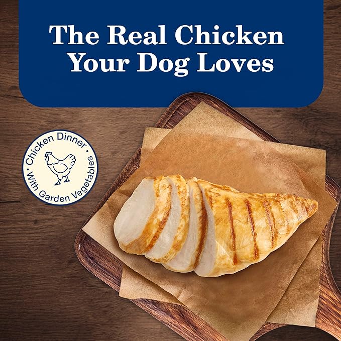 Blue Buffalo Homestyle Recipe Senior 7+ Chicken and Vegetable Dinner Wet Dog Food for Senior 7+ Dogs, Chicken Recipe, 12.5 oz. Cans, 3 Count