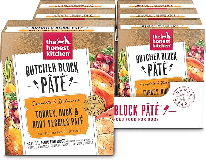 The Honest Kitchen Human Grade Butcher Block Pâté: Turkey, Duck & Root Veggies Wet Dog Food, 1 Count (Pack of 6)