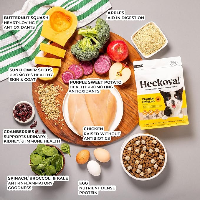 Chonky Chicken - Dog Treats Freeze Dried Chicken, Complete Meal & Topper, Real Cuts for Training - High Protein (21g Per Cup) Training Treats for Dogs, Made in The USA, 8oz Bag