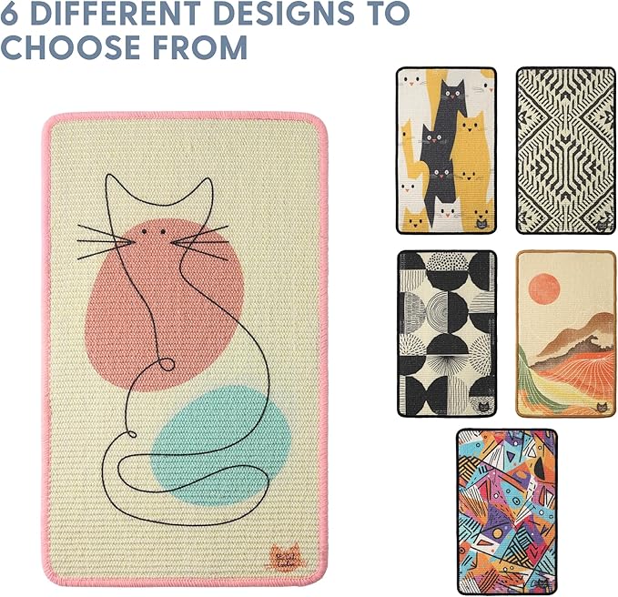 The Cat Ladies Scratching Poster - Wall Scratcher Pads - Scratch Mat Art Print for Indoor Cats - Furniture, Couch, and Carpet Protector - Wall Mounted or Floor Sisal Scratchers