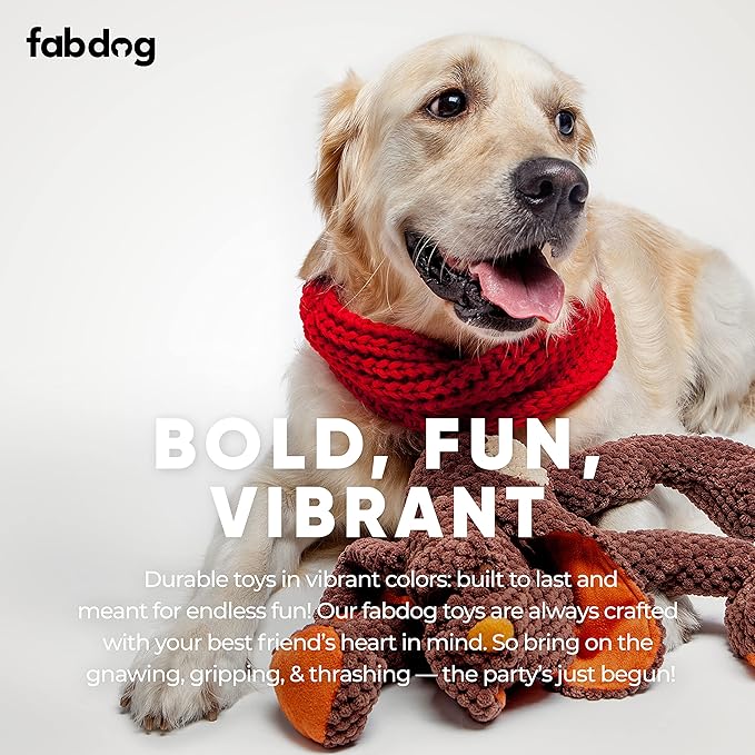 fabdog Floppies Plush Dog Toy - Cute & Durable Squeaky Dog Toys - Best Squeak Toy for Puppies and All Breeds | Ideal Pet Gift| Large Dog
