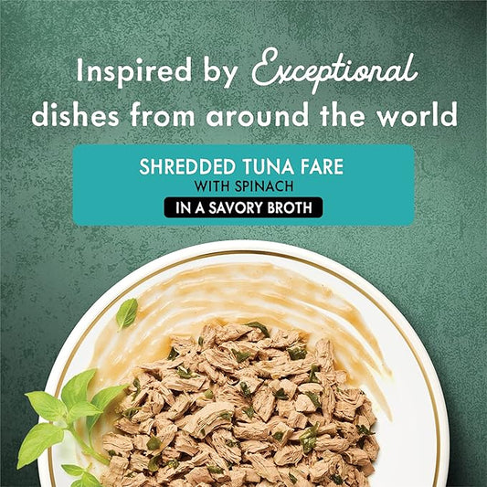 Purina Fancy Feast Medleys Wet Cat Food Shredded Tuna Fare with Spinach in Savory Broth - (Pack of 24) 3 oz. Cans