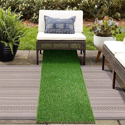GLOBREEN 2X6 FT Artificial Turf Grass Runner Rug for Dogs, Thick Realistic Fake Grass for Patio, Balcony, Indoor Outdoor Puppy Potty Training Turf, with Drainage Hole
