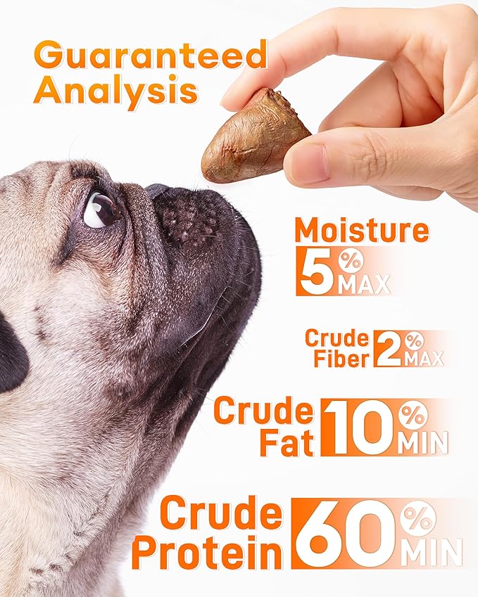 Freeze-Dried Chicken Hearts Cat & Dog Treats, 17.63 oz (1.1LB) — High Protein, Single Ingredient, Grain Free, No Additives or Preservatives, Sealed Box