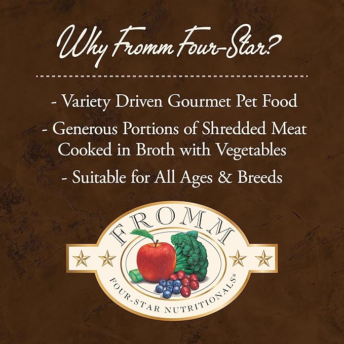 Fromm Four-Star Nutritionals Shredded Turkey in Gravy Entrée - Premium Wet Cat Food - Turkey Recipe - Case of (12) 5.5 oz Cans