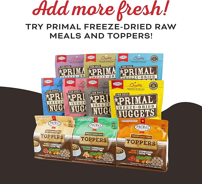 Primal Freeze Dried Pork Liver Cat Treats with Probiotics, Liver, Laugh, Love Crunchy Treats for Cats, 1.5 oz