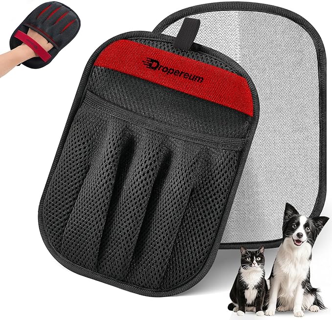 Pet Hair Removal Glove for Cats & Dogs, Upgraded Five-Finger Electrostatic Pet Hair Glove, Reusable Magic Brush Pet Hair Remover Tool for Laundry, Couch, Carpet