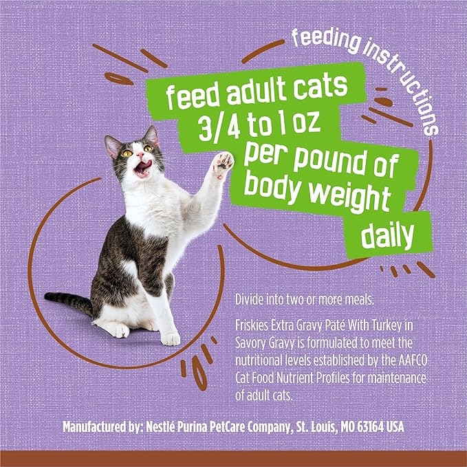 Purina Friskies Wet Cat Food Pate with Turkey in Savory Gravy - (Pack of 24) 5.5 oz. Cans