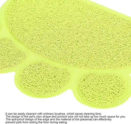 Cat Litter Tray, PVC Dog Mat Antislip Shape Pet Puppy Non Slip Box Liners Feeding Bowl Placemat Supplies for Cats and Dogs (Claw Shape)