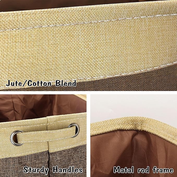 PET ARTIST Large Dog Toy Basket Bin - Rectangular Storage Box Chest Organizer for Dog Toys,Coats,Clothing,Apparel & Accessories & Blanket,Brown,15"x13"x12"