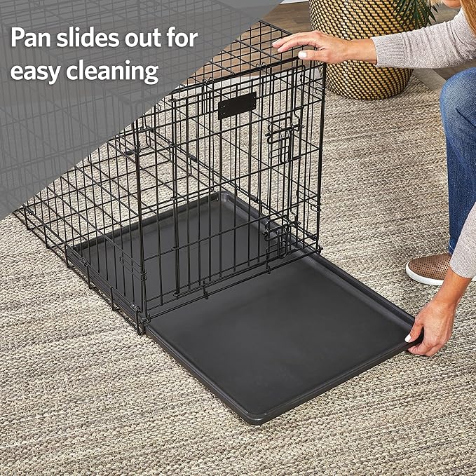 24 Inch Dog Cage Replacement Pan, Plastic Tray for Pet Crate Kennel, Easy-Clean Removable Floor Tray for Medium Dog Crates, Indoor Pet Supply Accessory, Gray, 22.84" x 16.66" x 1"