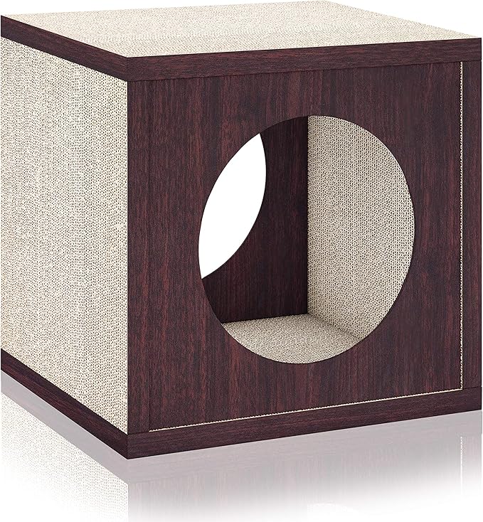 Way Basics Cat Scratching Post House Cube Scratcher (Tool-Free Assembly)