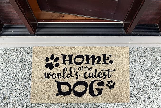 DII Pet Print Collection Natural Coir Doormat, 17x29, World's Cutest Dog