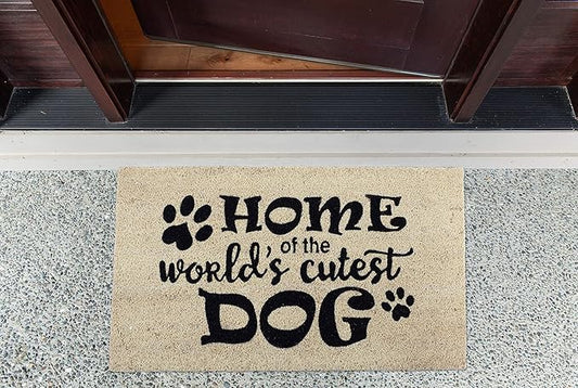 DII Pet Print Collection Natural Coir Doormat, 17x29, World's Cutest Dog