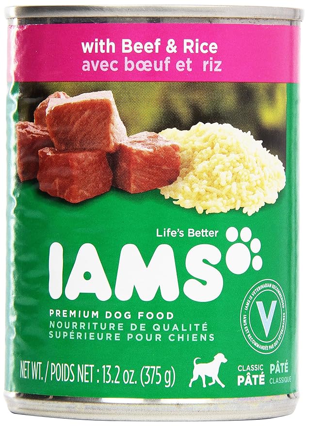 Iams, Premium Dog Food, Beef & Rice Entree, 13.2 oz