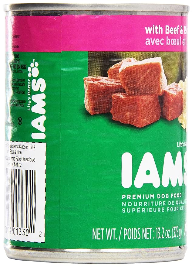 Iams, Premium Dog Food, Beef & Rice Entree, 13.2 oz
